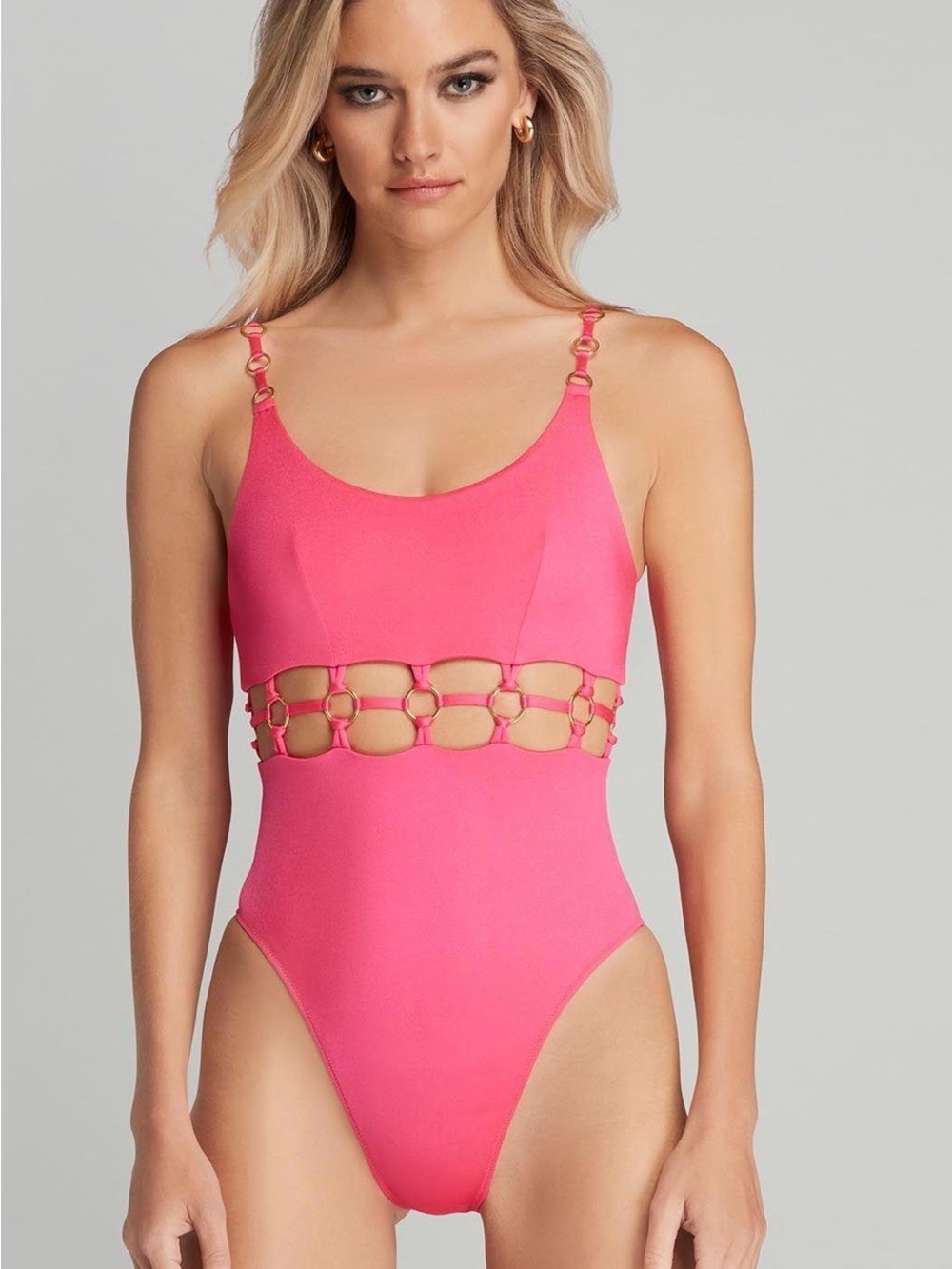 Agent Provocateur Hot Pink One-Piece with Ring Cutout Detail